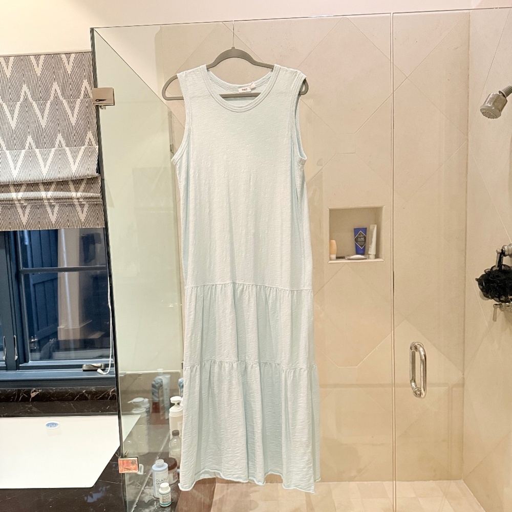 Wilt MEGAN TIERED MAXI DRESS IN light blue/mint size M